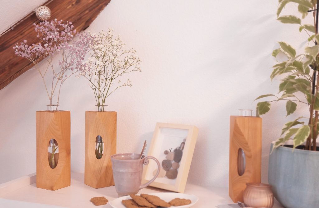 Holzvase Wildkirsche